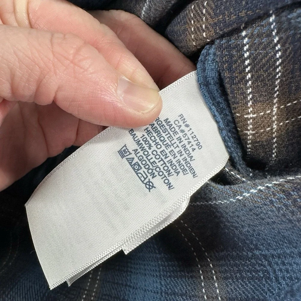 True Religion Shirt Mens 2x Blue Logo Workwear‎ Woven Plaid Flannel Utility